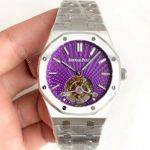 Swiss Grade Audemars Piguet Royal Oak Tourbillon Extra Thin 26522 replica Watch SS Purple Dial